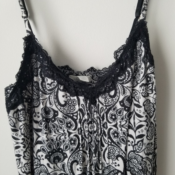 Soma Black and White Paisley Printed Sleep Romper Size S - Picture 6 of 12